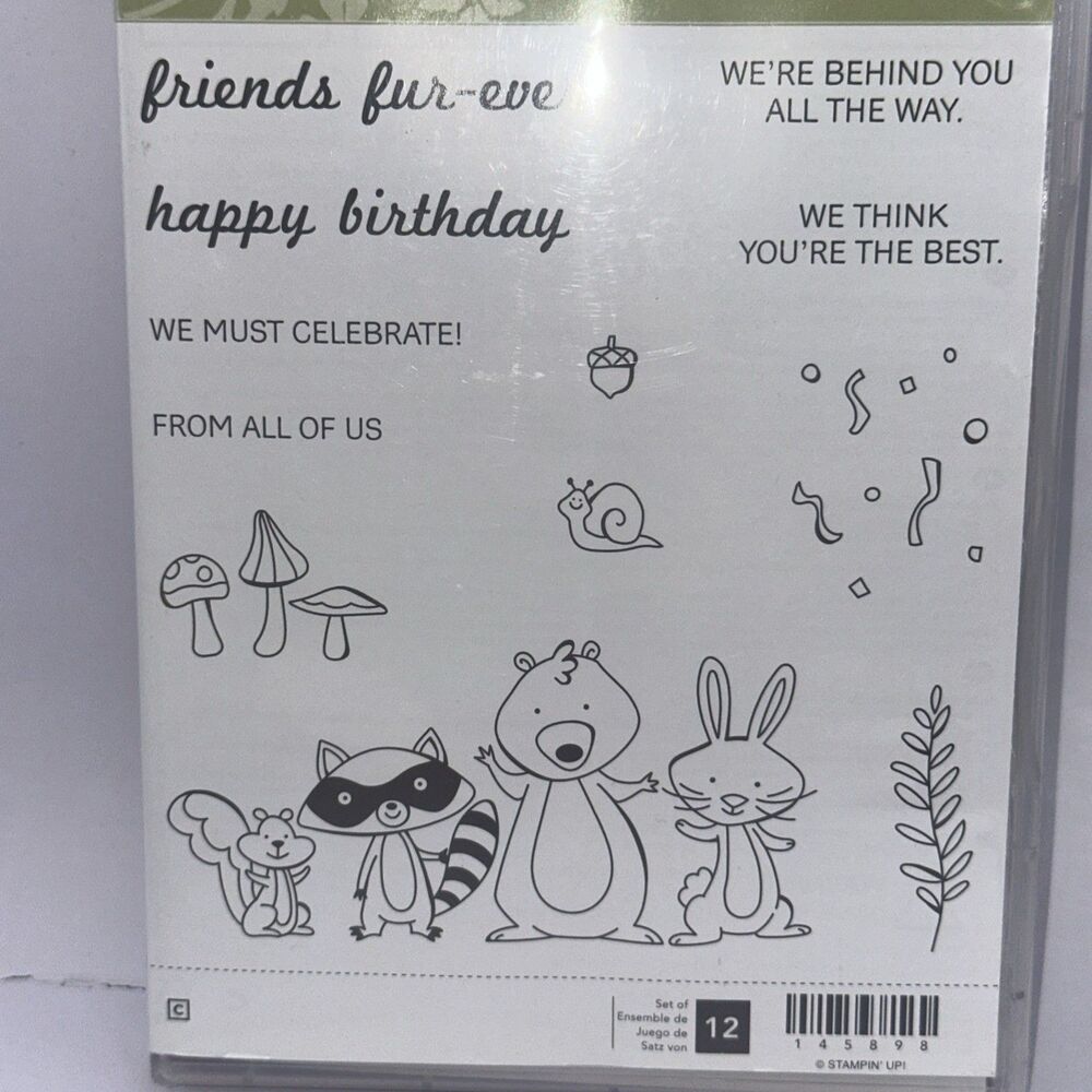 Stampin' Up! Rubber Cling Stamp Set We Must Celebrate (Retired) animals bunny